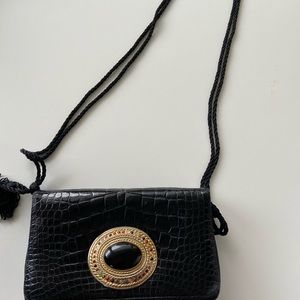Judith Lieber black crocodile evening Bagge.
